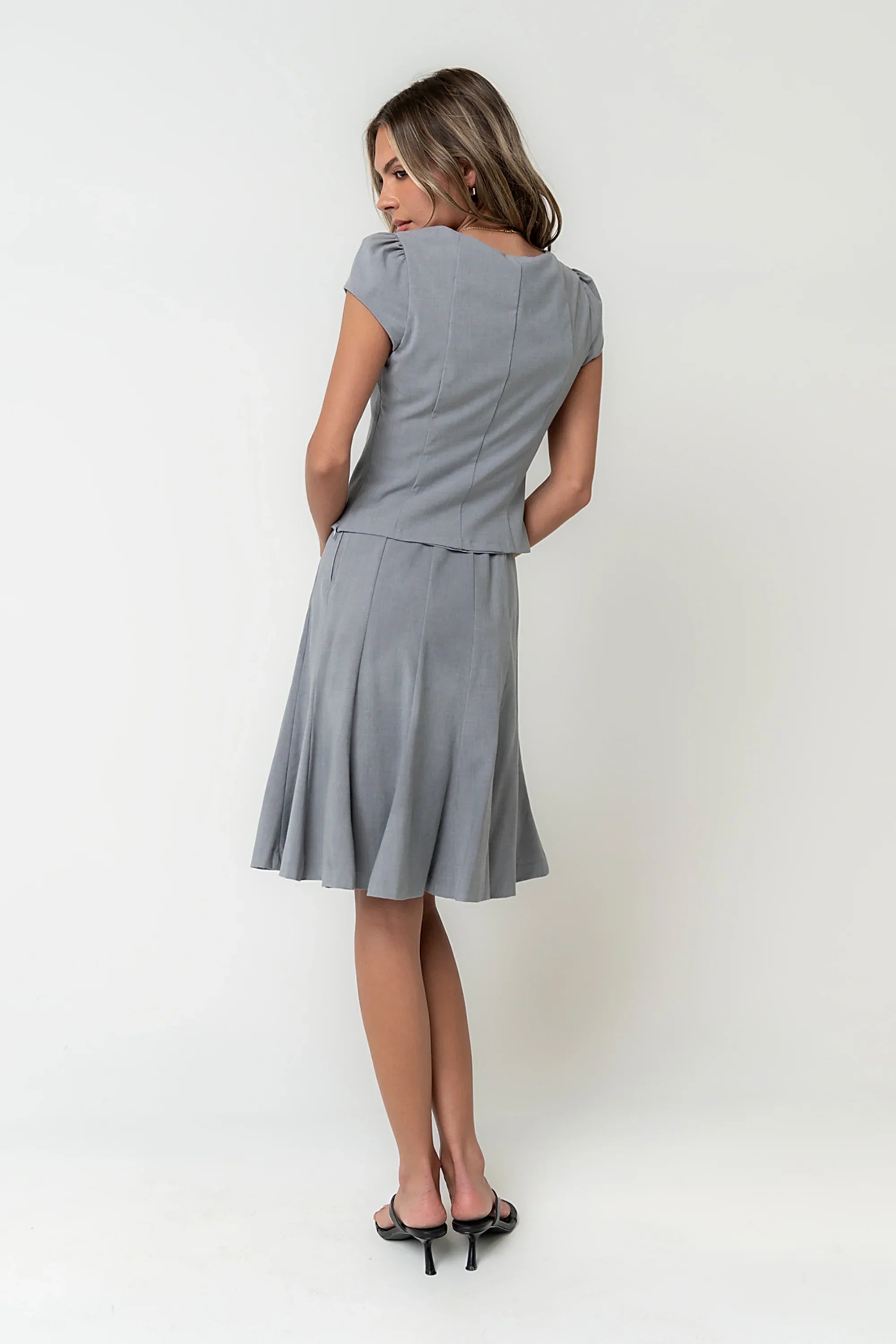 Carly Pleated Midi Skirt