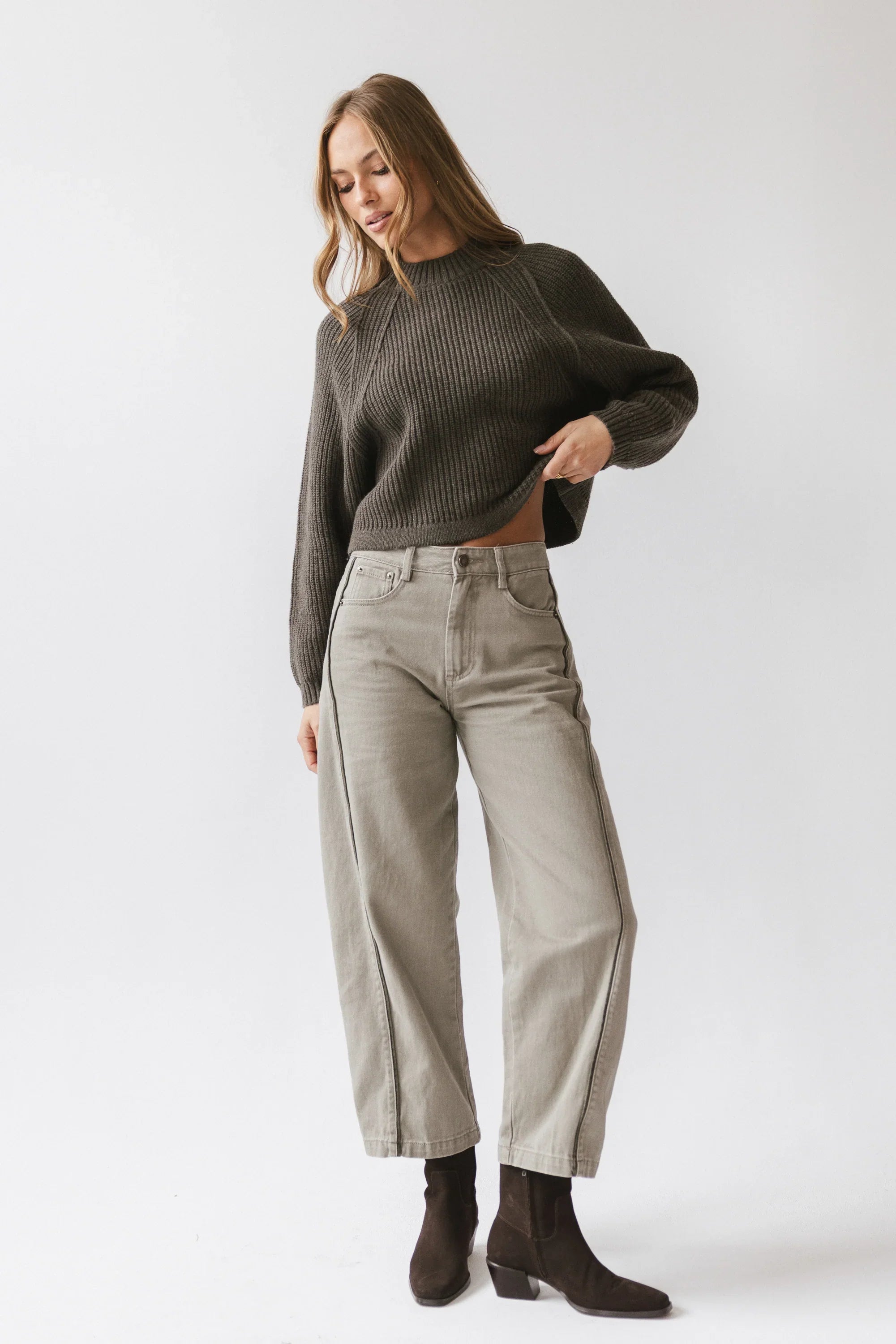 Shayla Knit Sweater in Charcoal