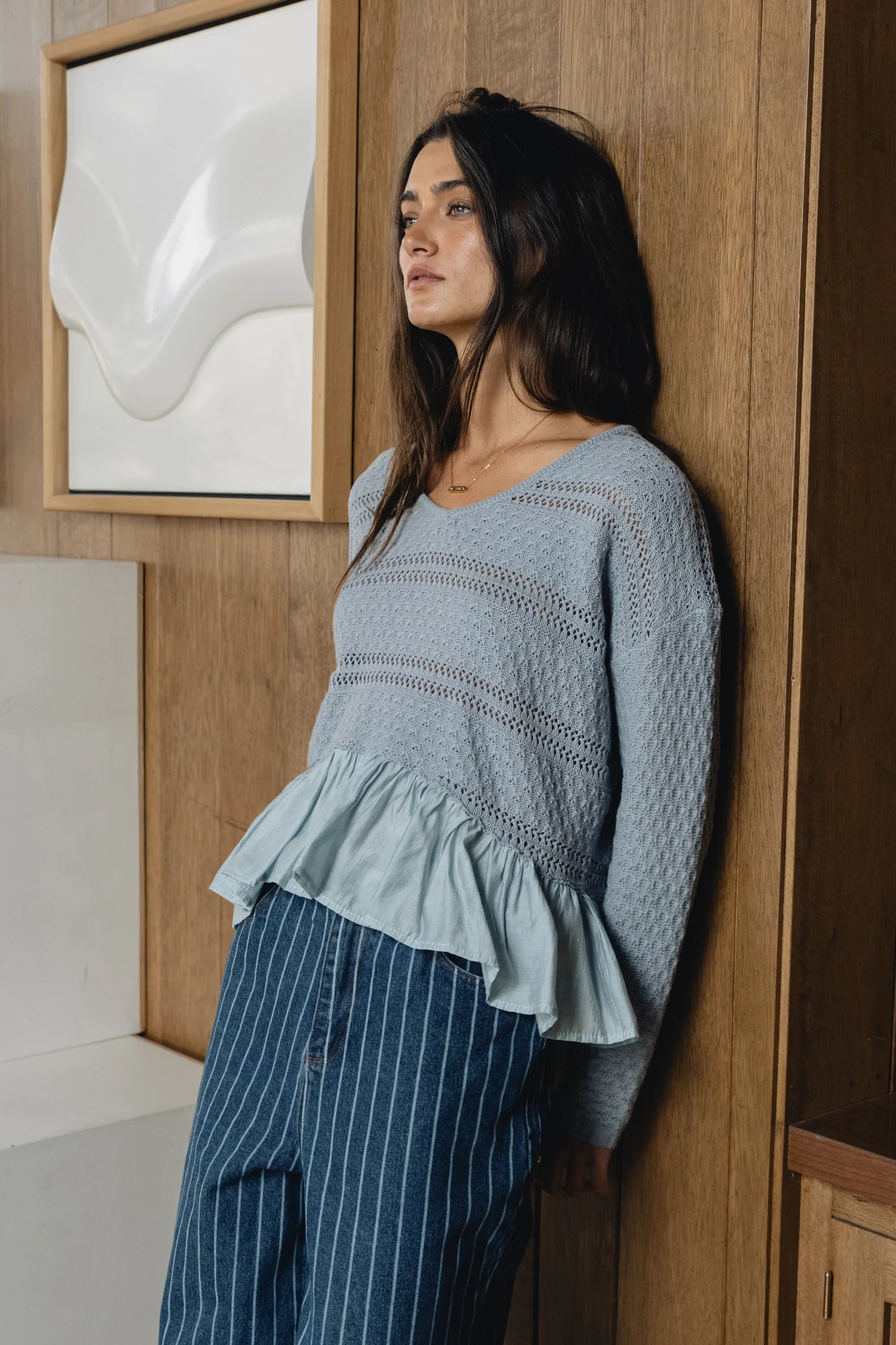 Susan Oversized Sweater in Slate Blue
