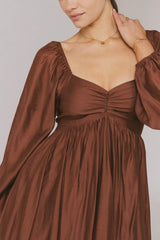 Rael Midi Dress in Brown FINAL SALE
