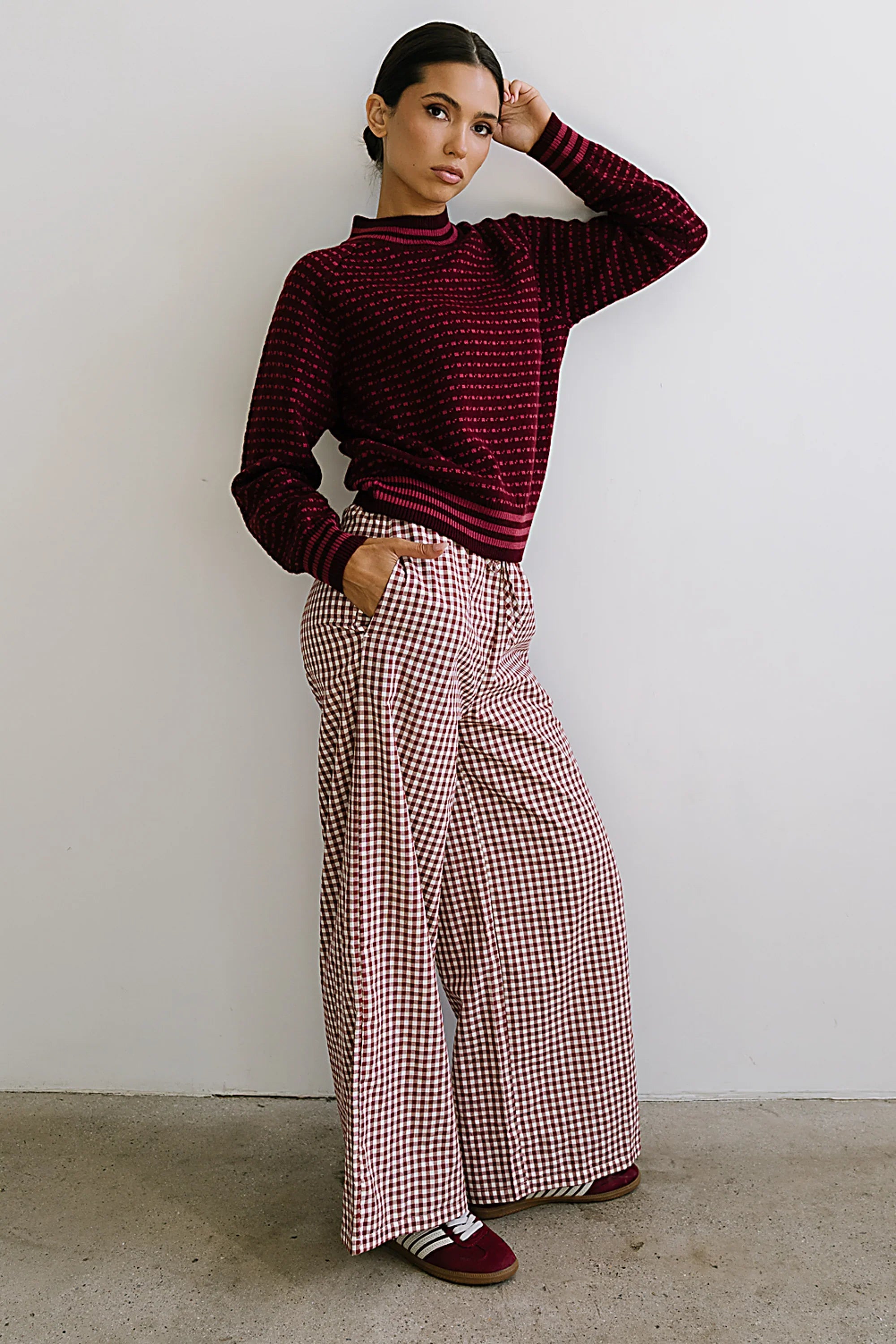Monroe Knit Sweater in Burgundy FINAL SALE