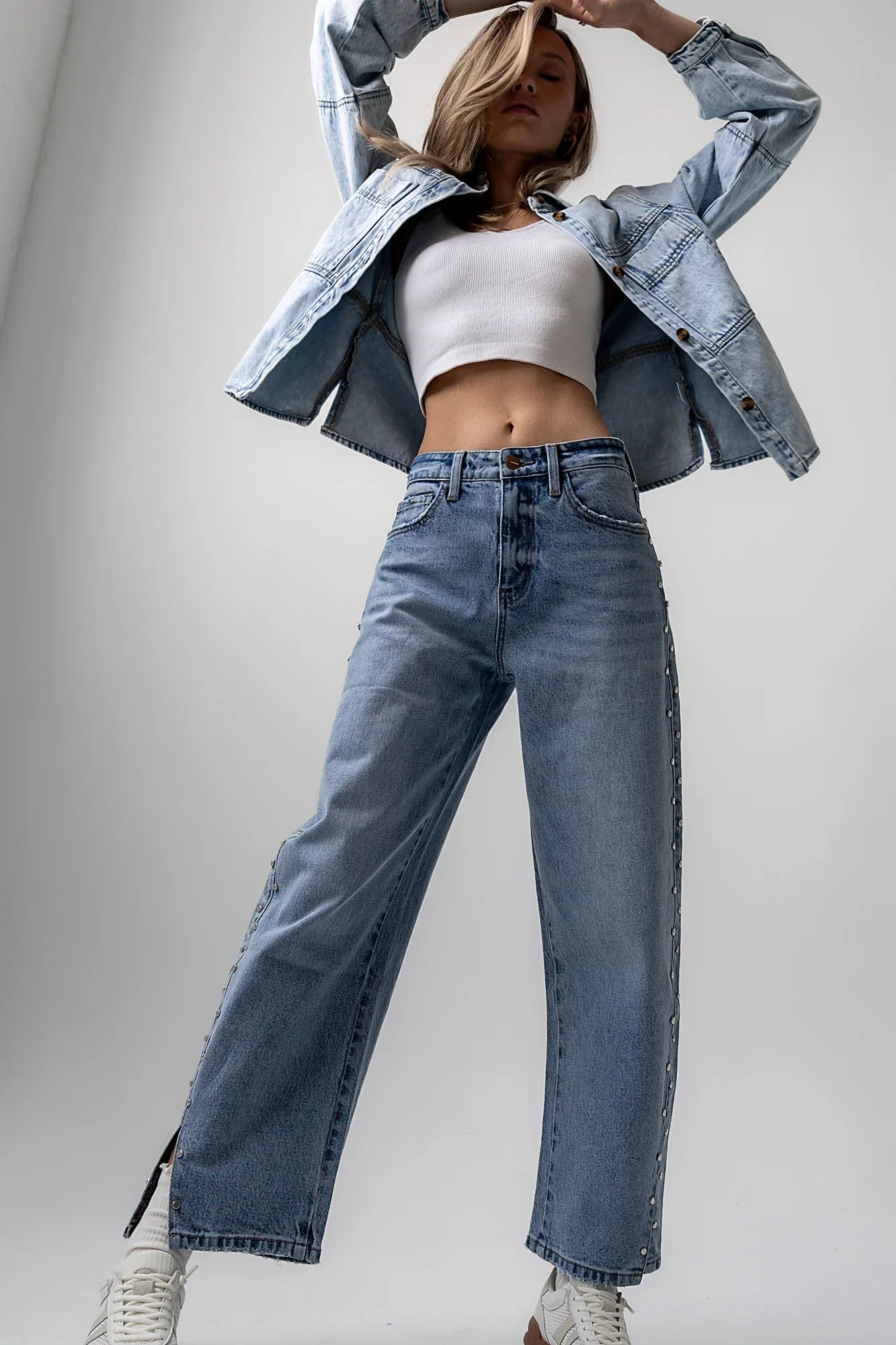 Cleo Studded Wide Leg Jeans FINAL SALE