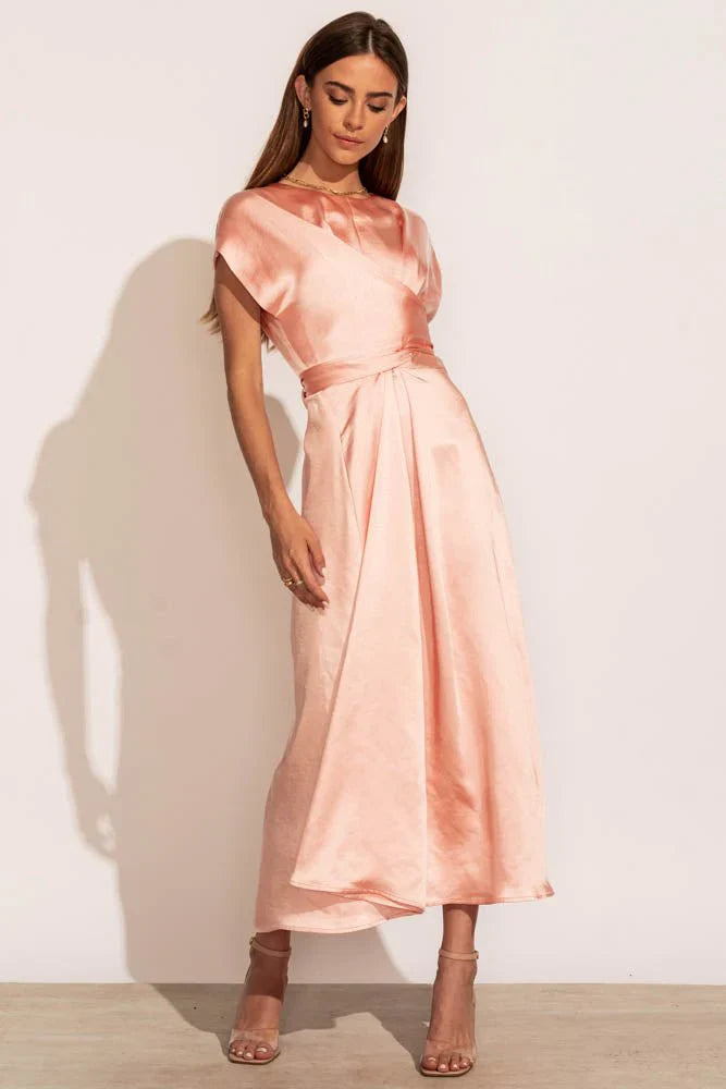 Rosalind Midi Dress in Pink FINAL SALE