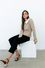 Bobbi Collared Sweater in Mocha