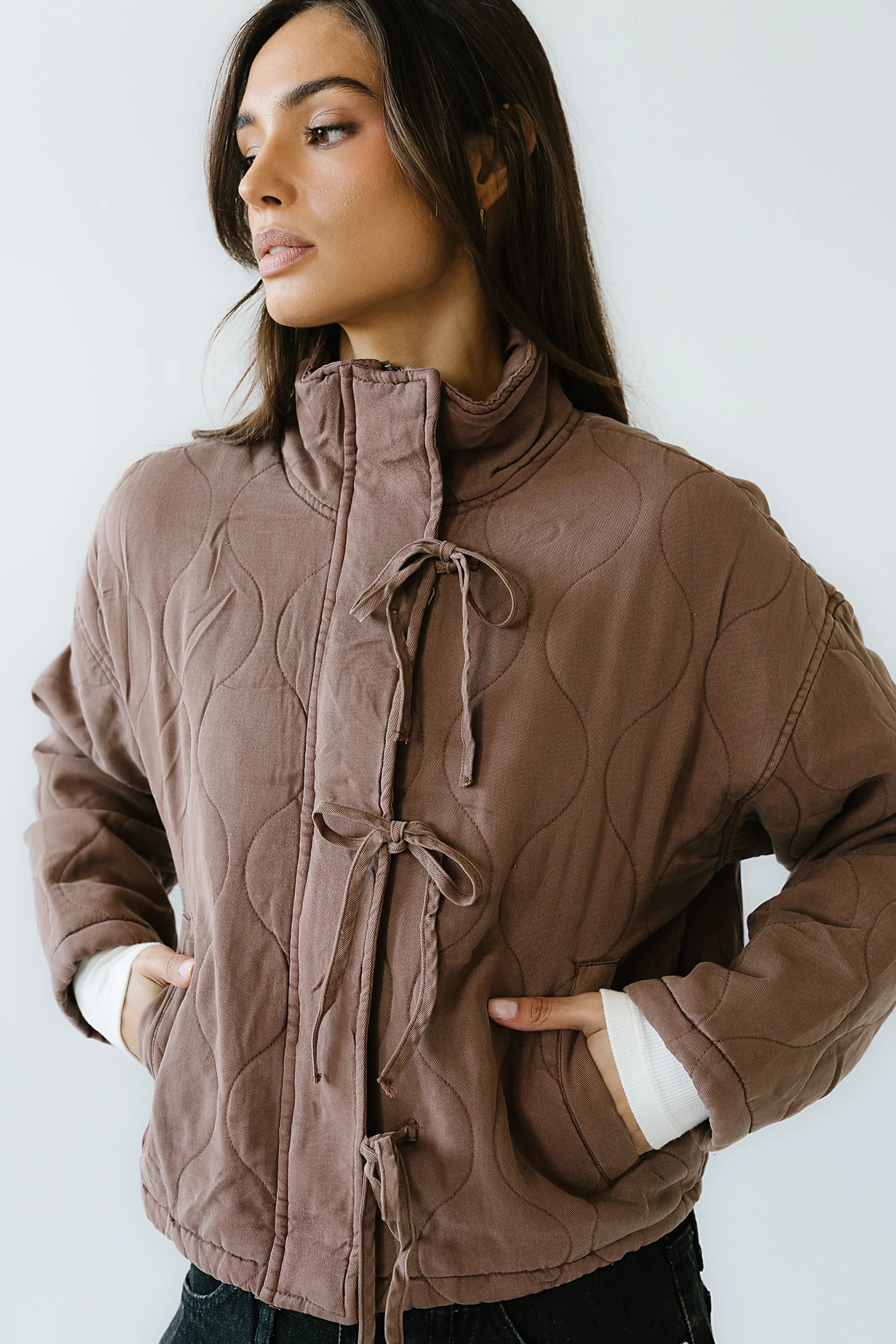 Quinn Quilted Jacket in Brown FINAL SALE