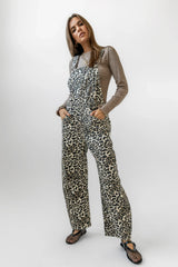 Tansy Denim Overalls in Leopard FINAL SALE