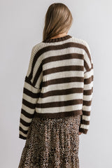 Beckam Striped Sweater in Mocha