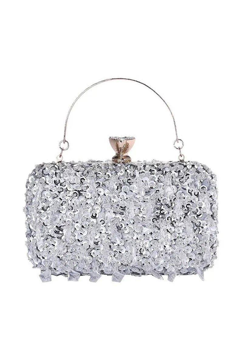 Womens Beaded Sequined Evening Clutch Bags