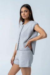 Paige Knit Shorts in Grey