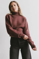 Gracelyn Turtleneck Sweater in Redbrown FINAL SALE