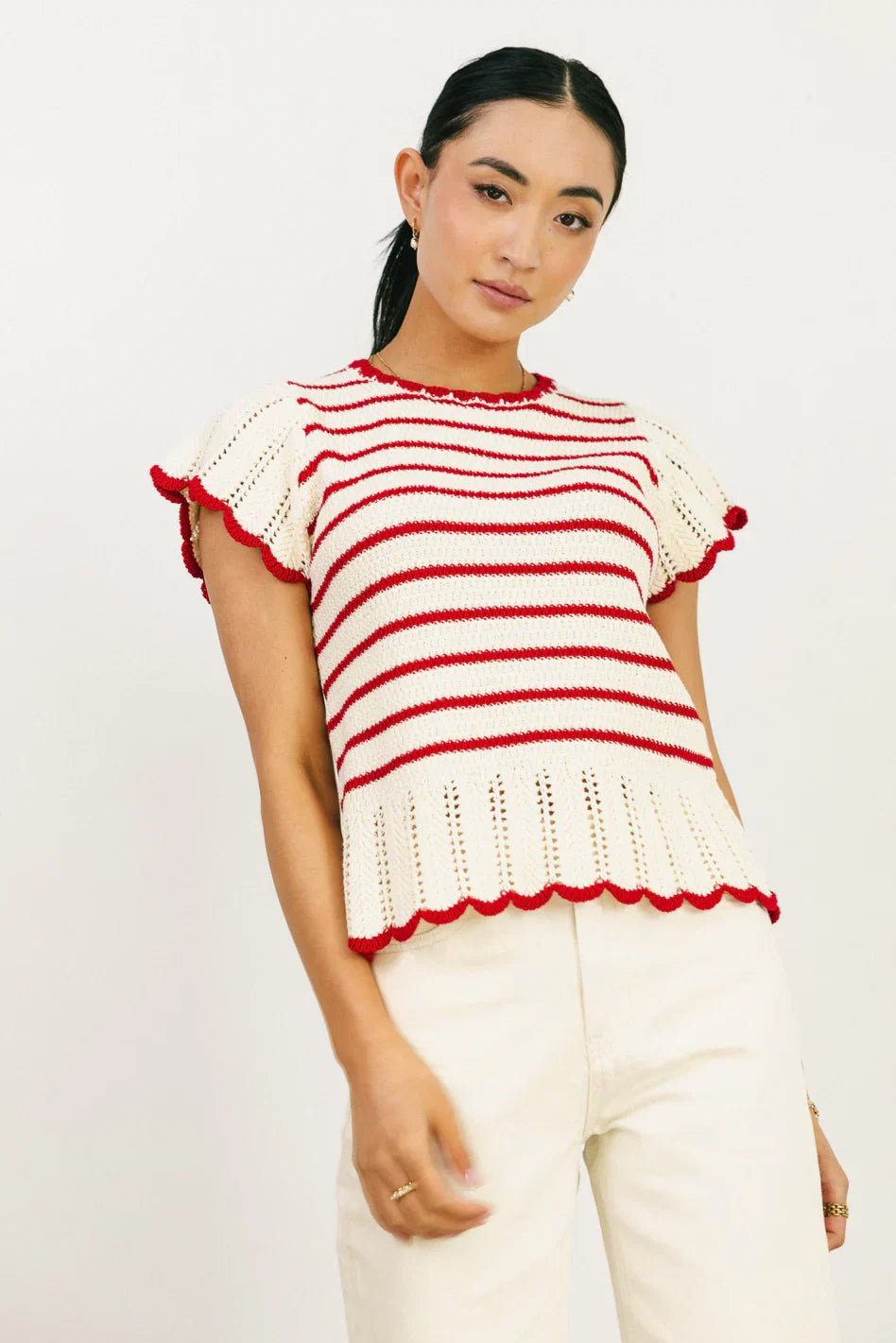 Georgie Striped Sweater in Red FINAL SALE