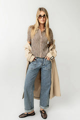 Connie Gingham Blouse in Brown FINAL SALE