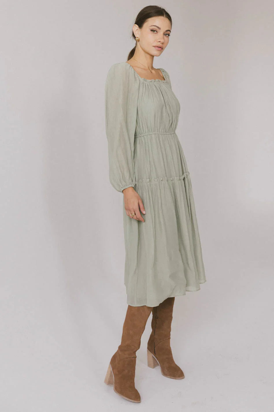 Finnian Midi Dress in Sage FINAL SALE