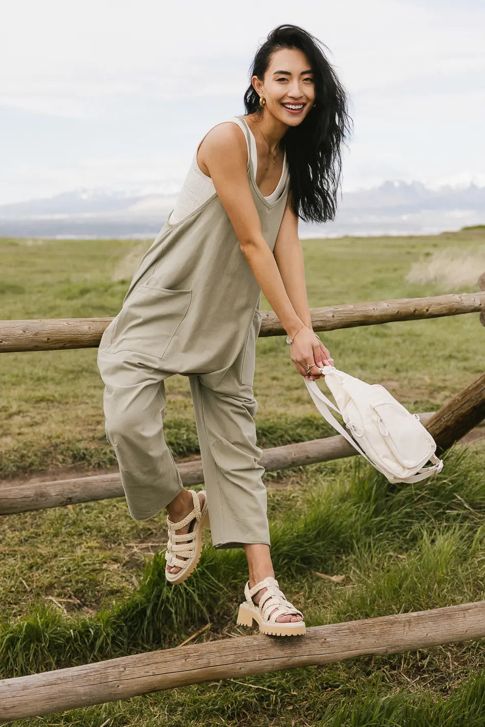 Dont Stop Onesie in Sage FINAL SALE