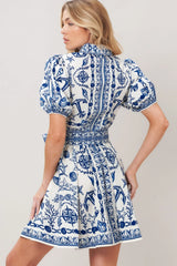 ISLAND PULSE BLUE MINI DRESS