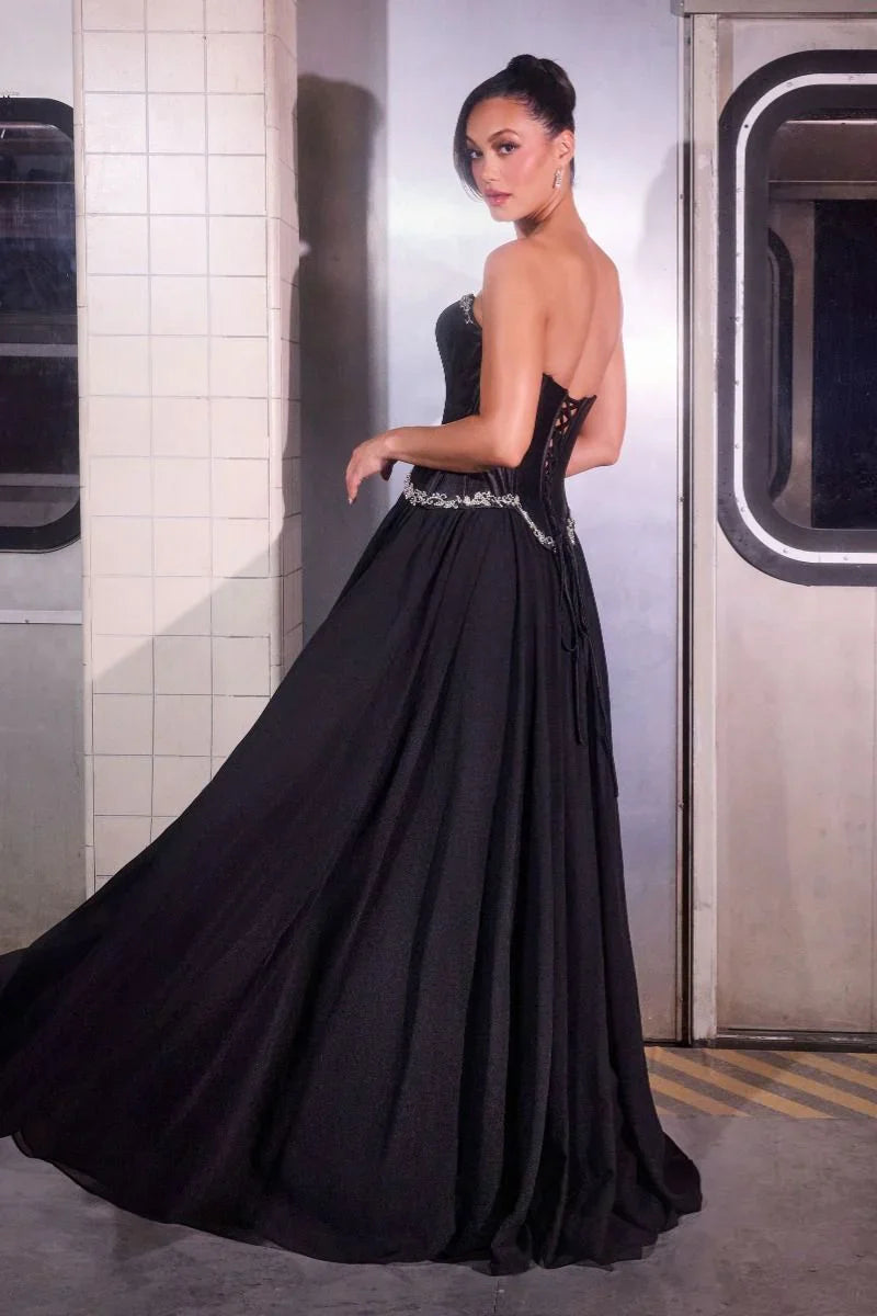 Georgina Corset Ball Gown With Scarf
