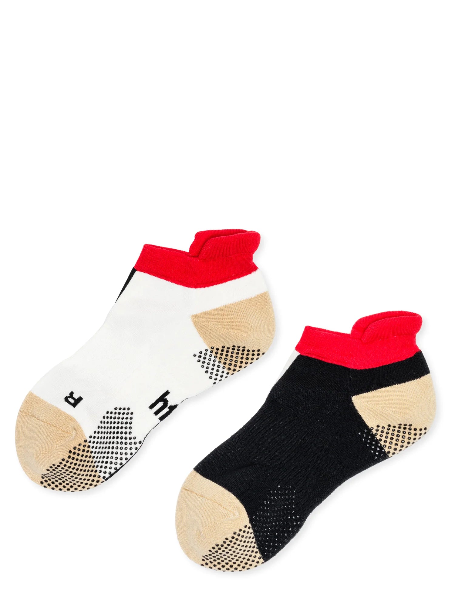 Half Half Sporty Grip Ankle Socks