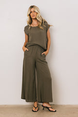 Jaylen Wide Leg Pants in Olive FINAL SALE