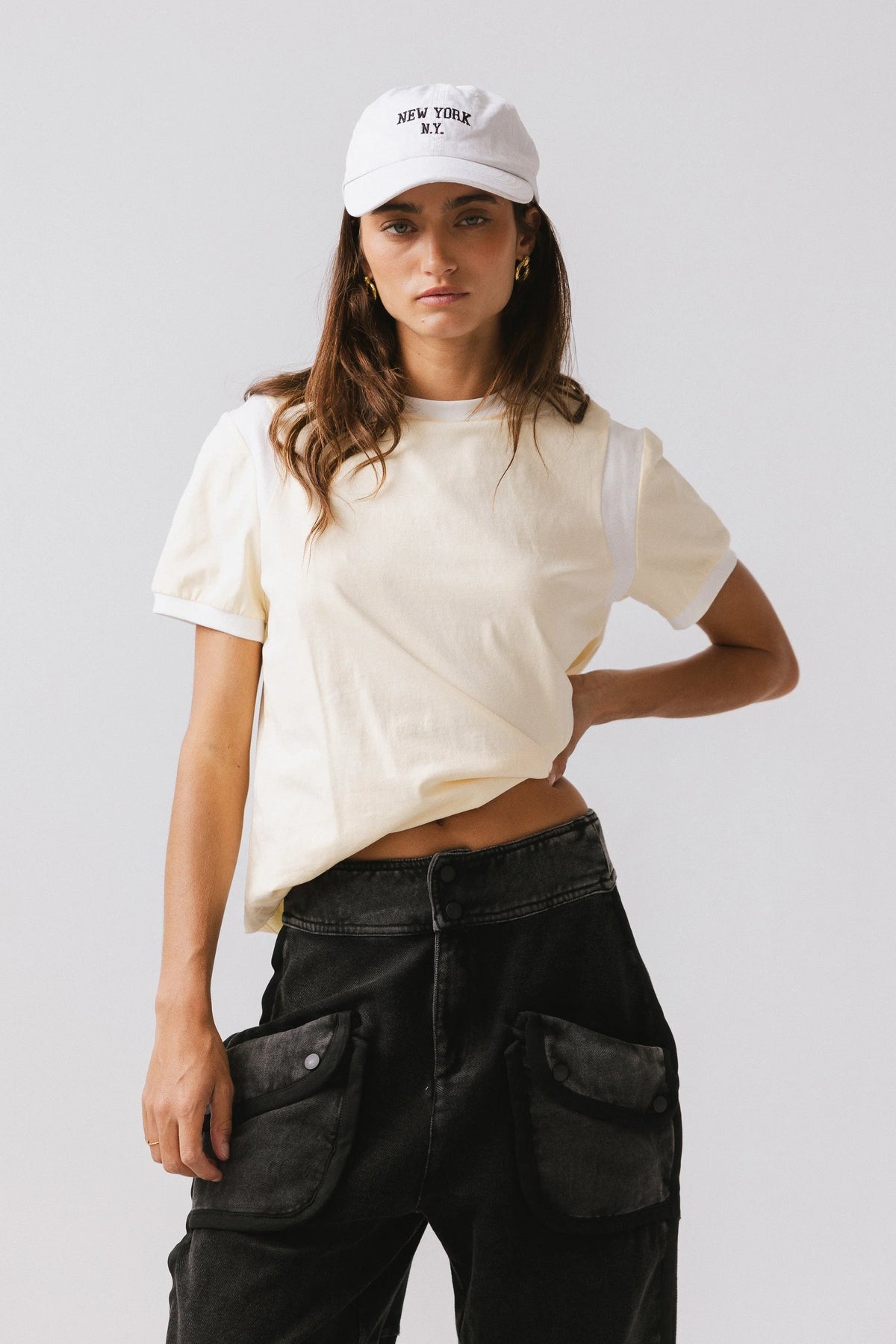 Emma Contrast Top in Yellow FINAL SALE