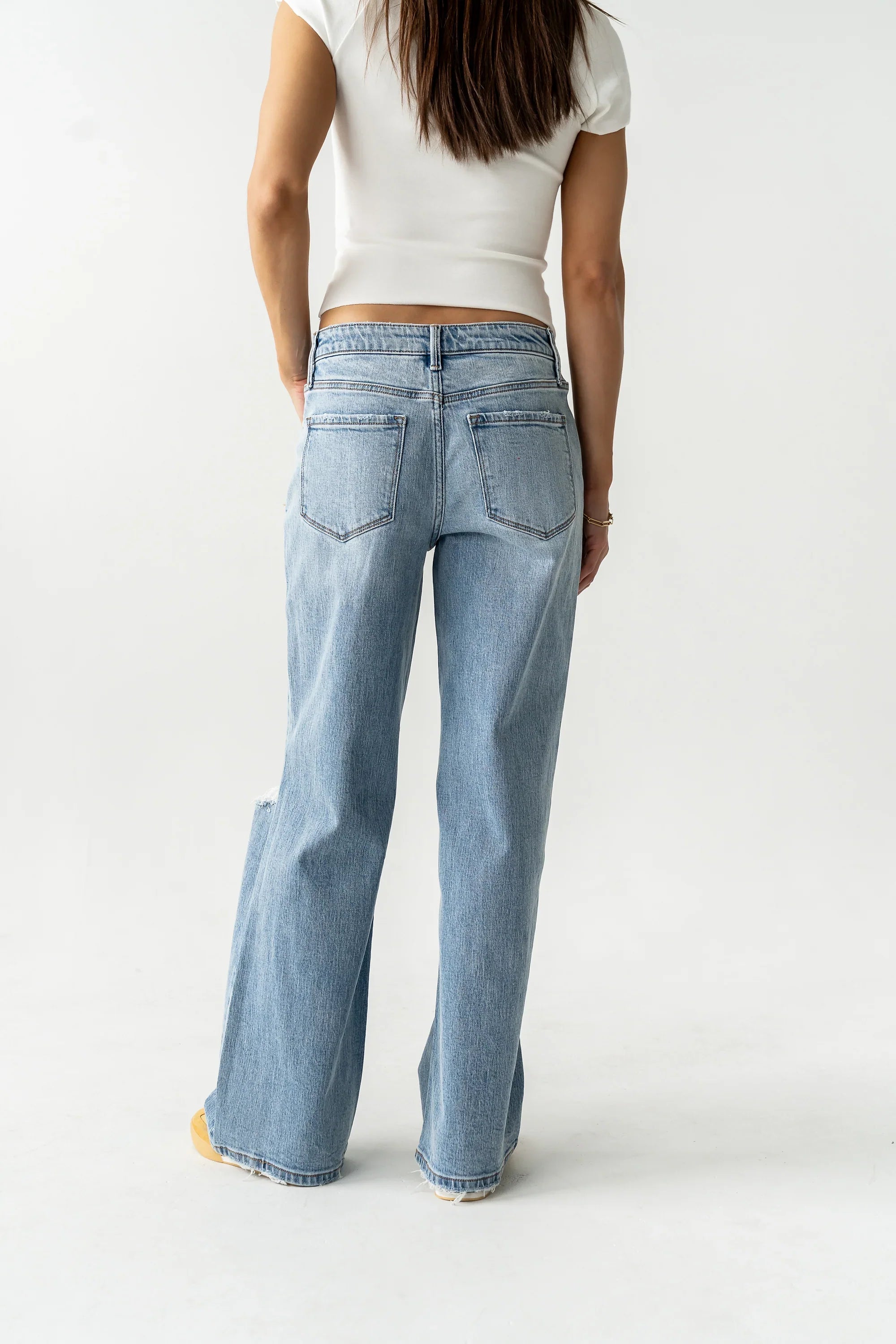 Devon Distressed Wide Leg Jeans