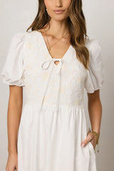 Jozette Floral Midi Dress in Off White FINAL SALE