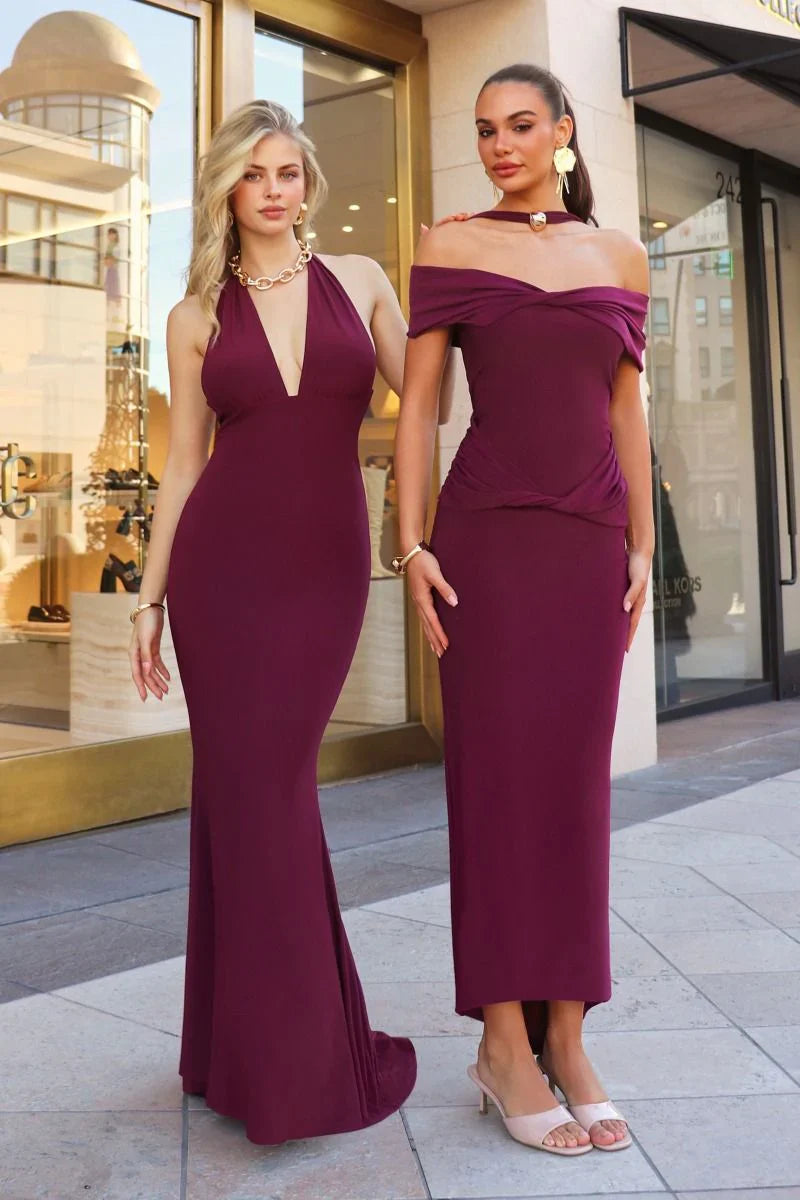 Kara Maxi Adjustable Halter Tie ITY Dress
