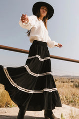 Betsie Lace Trim Maxi Skirt FINAL SALE