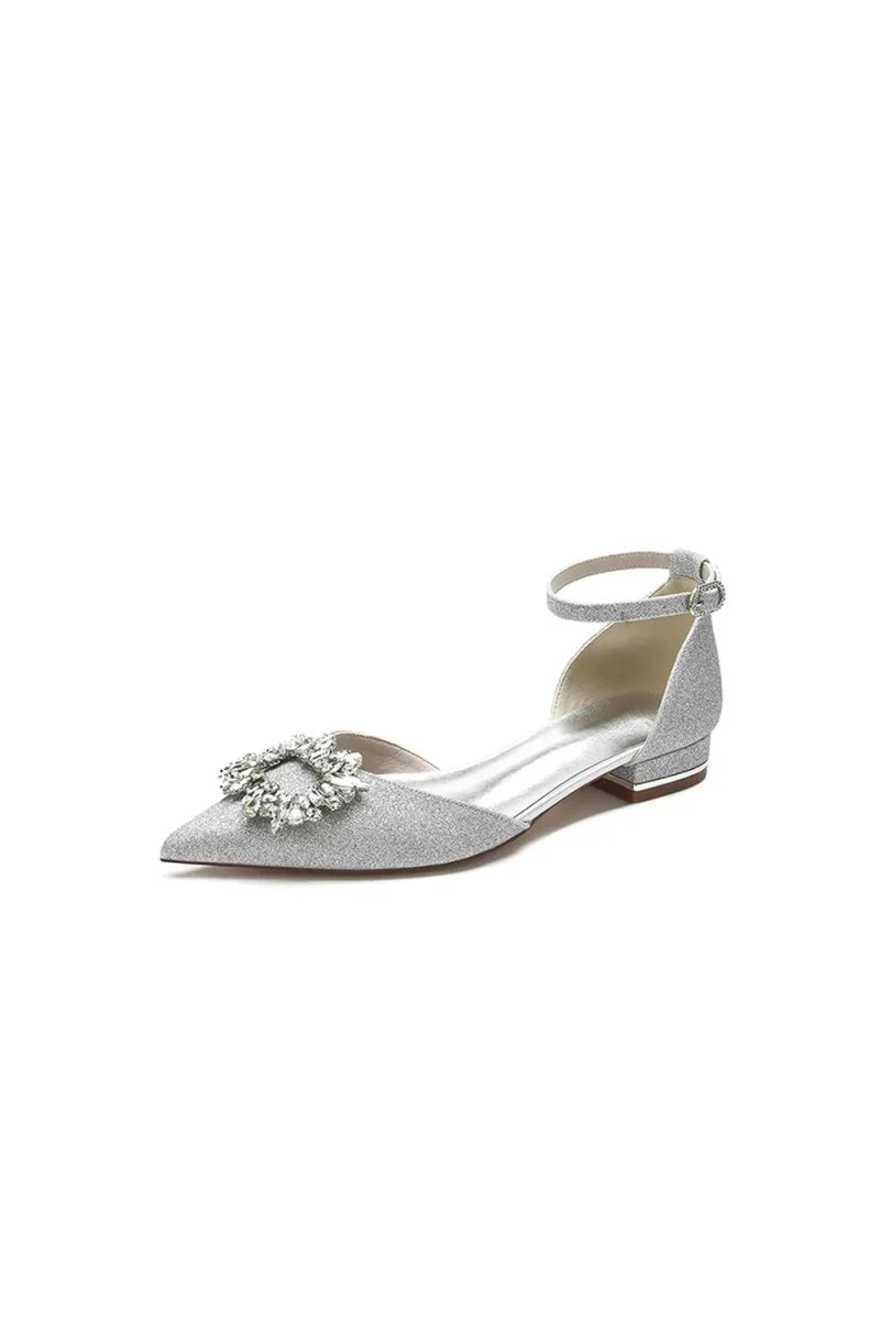 Glitter Crystal Low Heels