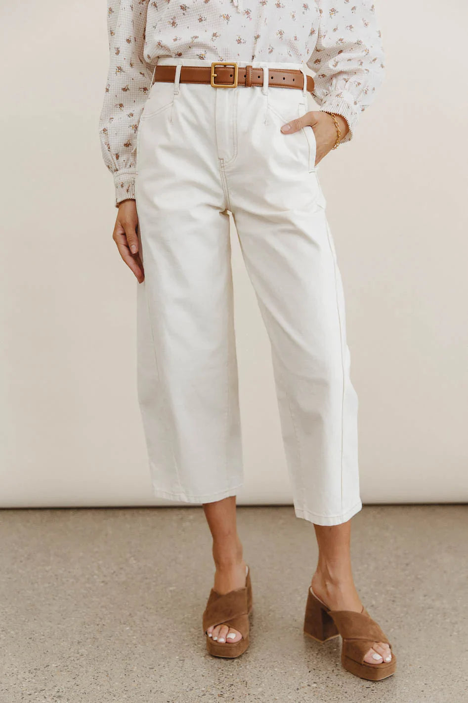 Sephrina Barrel Pants in Ecru FINAL SALE