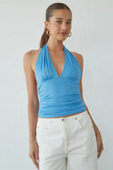 Deepika Ruched Halter Top