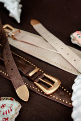 Jaylen Leather Sash Belt in Brown