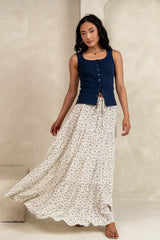 Marlee Floral Maxi Skirt in Cream FINAL SALE