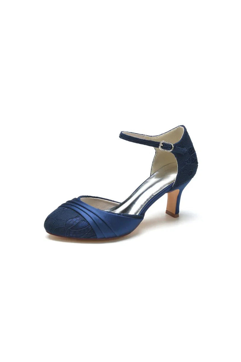 Lace Pointed Toe Satin Wedding Shoes