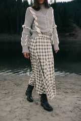 Pippin Plaid Maxi Skirt in Black FINAL SALE