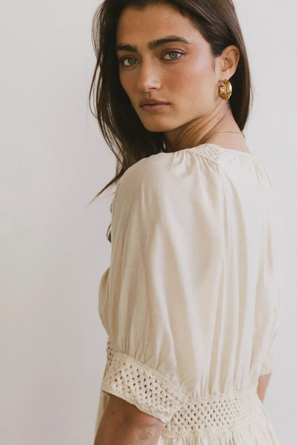 Lorna Mini Dress in Natural FINAL SALE