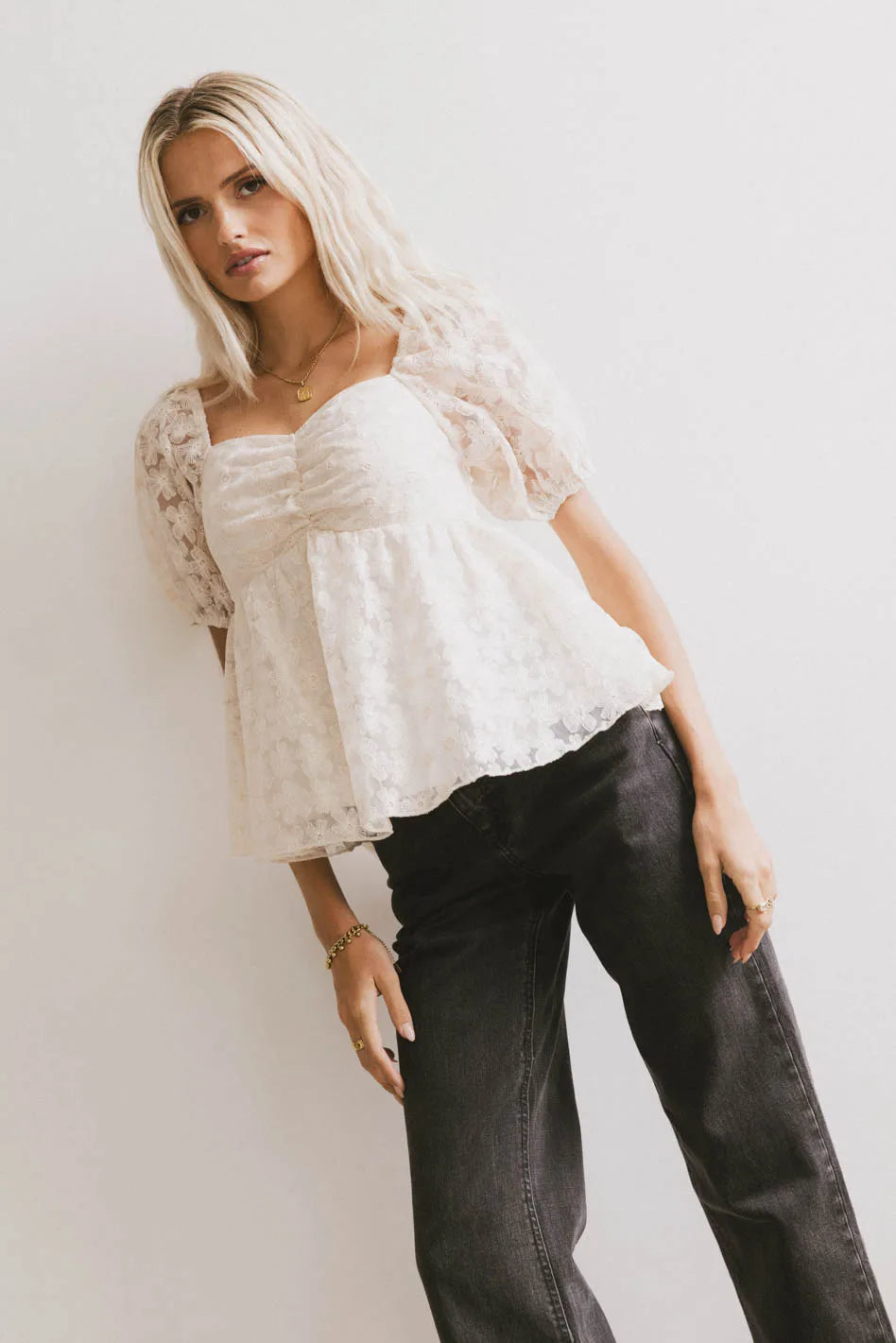 Baylinn Floral Peplum Top FINAL SALE