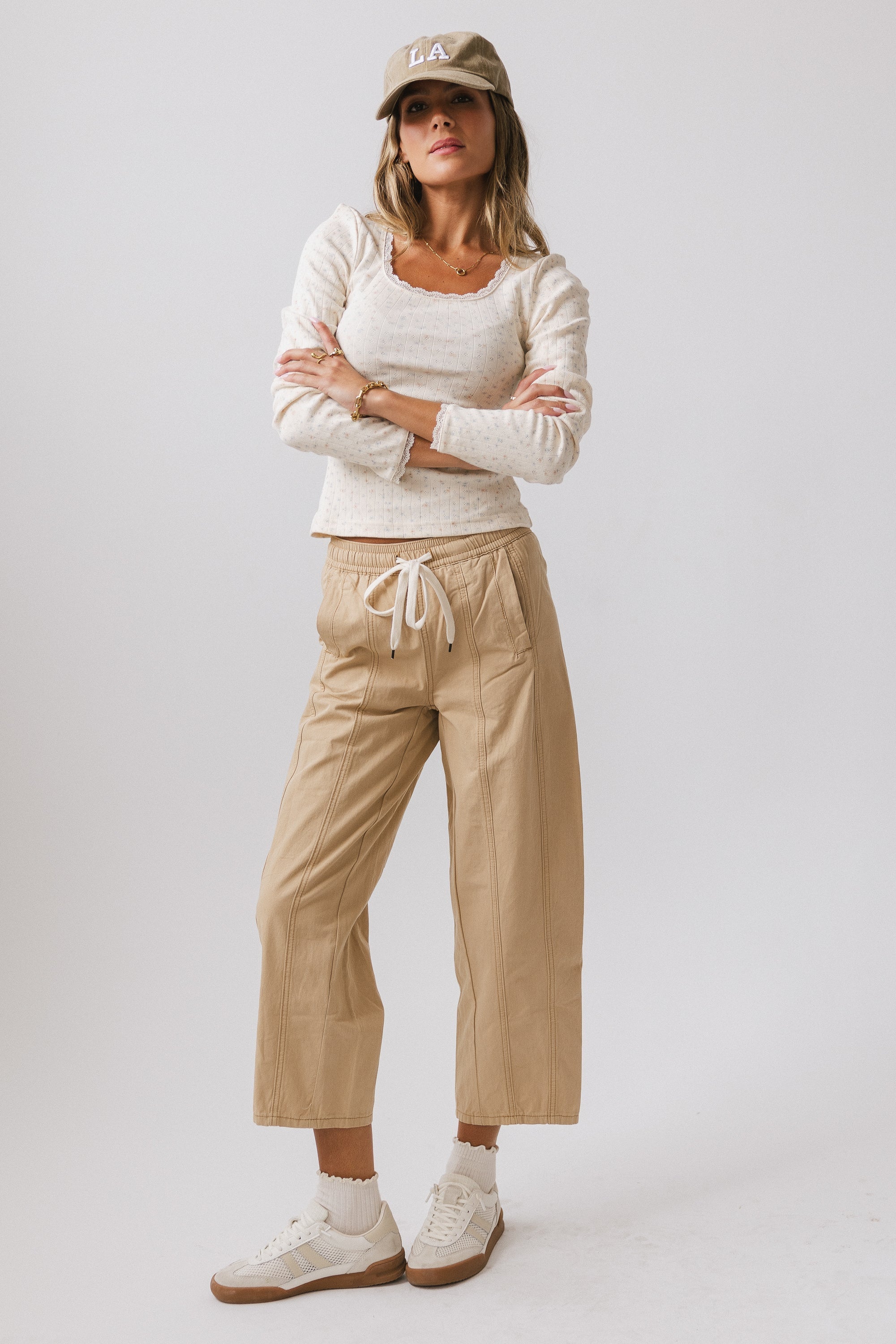 Khai Cropped Pants in Tan FINAL SALE