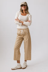 Khai Cropped Pants in Tan FINAL SALE