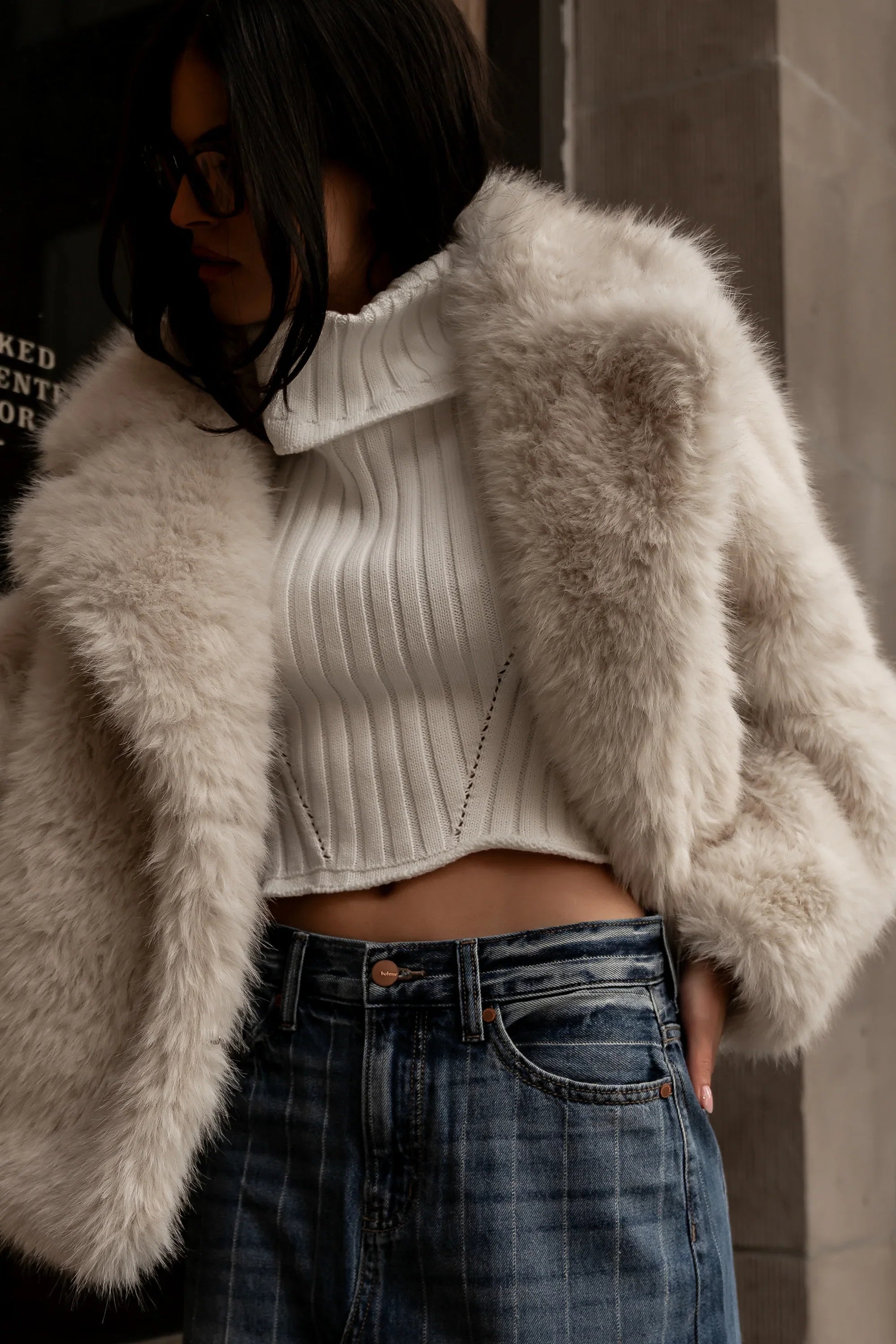 Timothy Sleeveless Sweater in Ivory