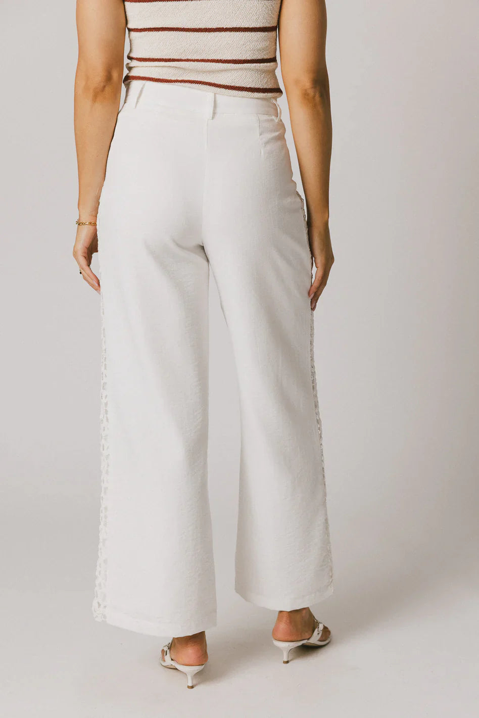 Karie Crochet Pants in White FINAL SALE