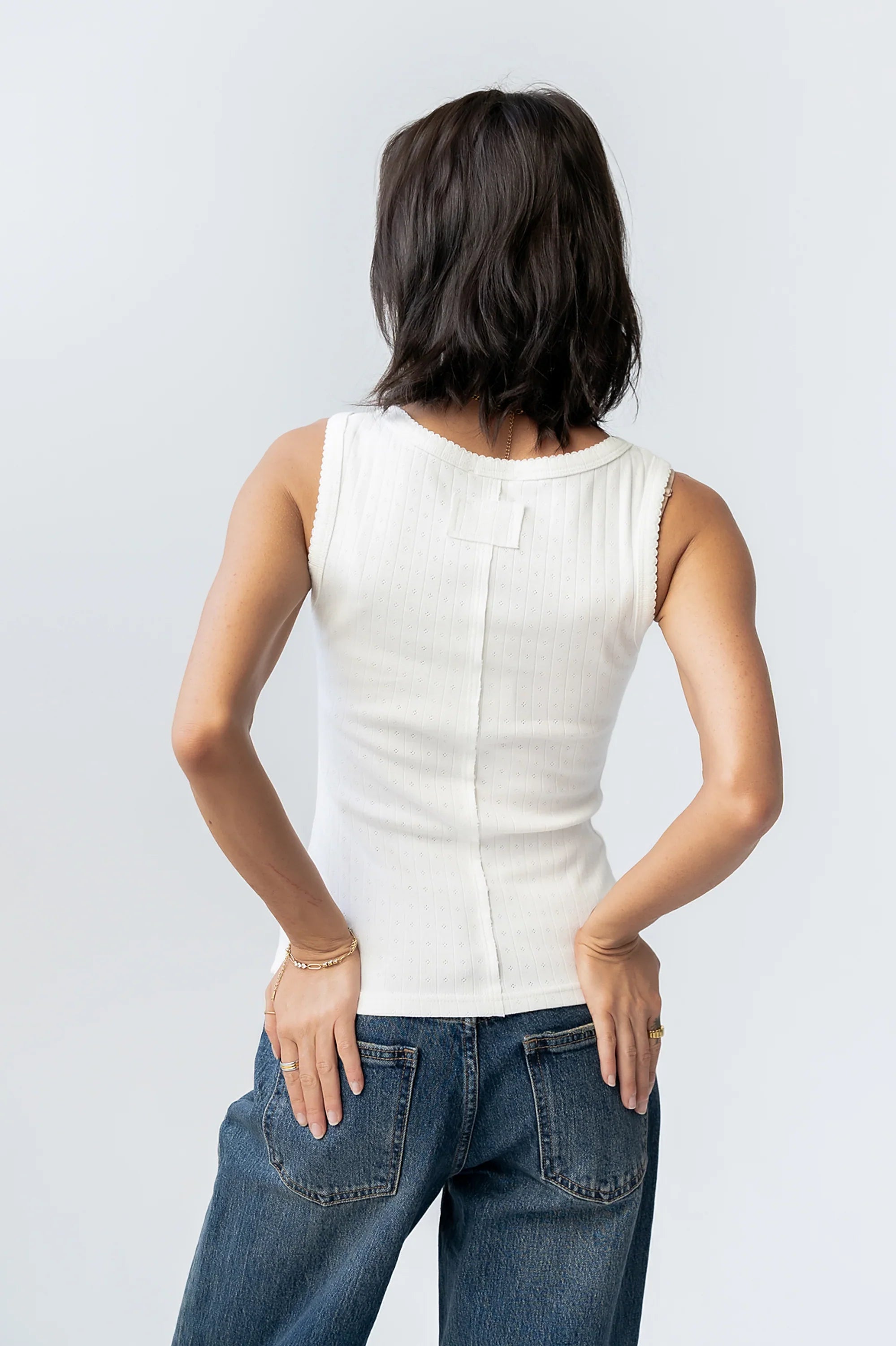 Apollo Knit Tank Top in White