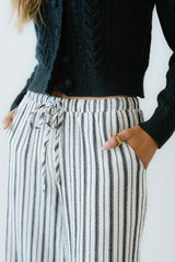 Lucy Striped Baggy Pants in Black