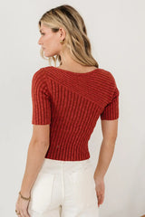 Toni Sweater Top in Brick FINAL SALE
