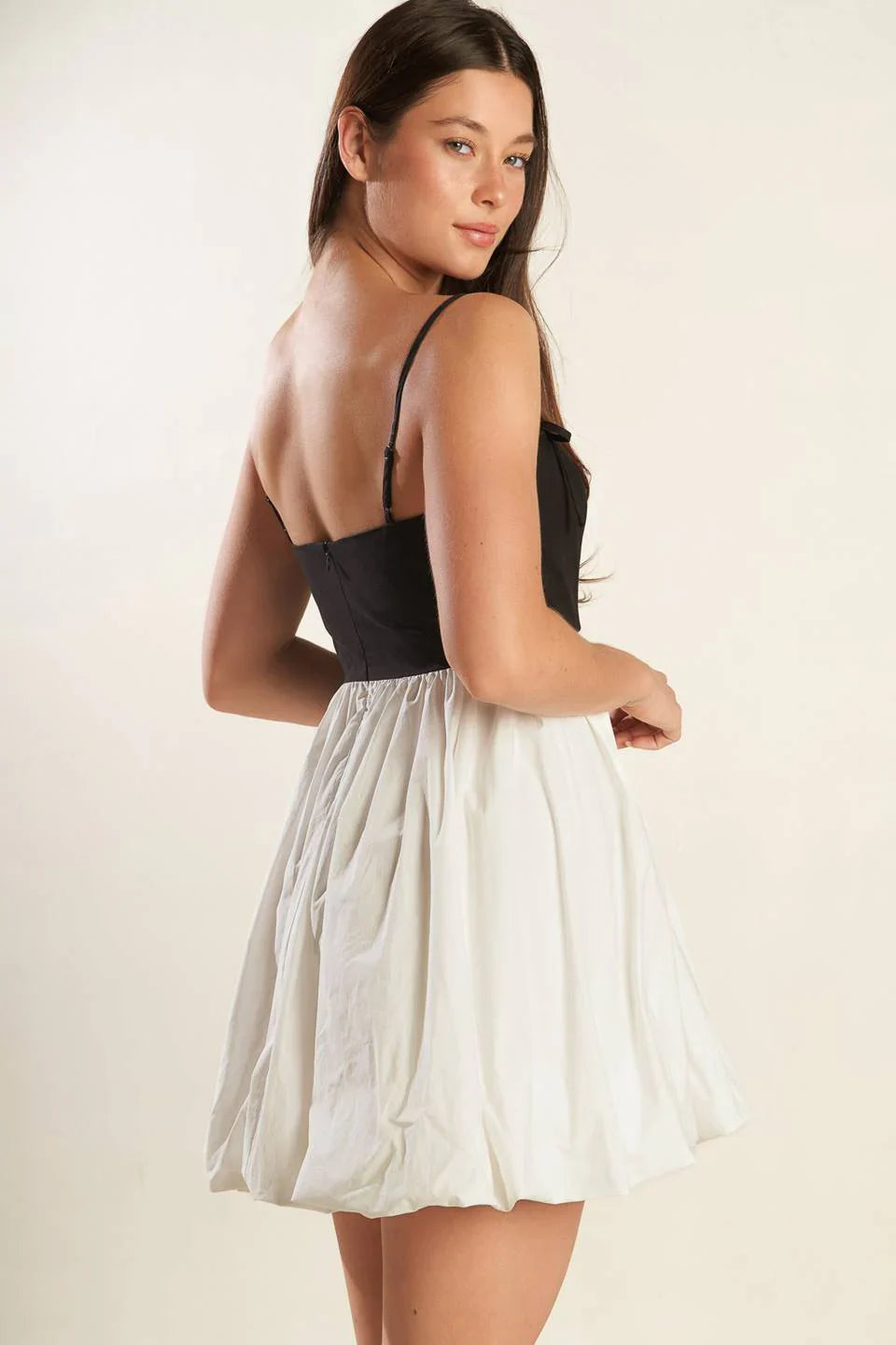 SLAY ALL DAY BLACK WHITE MINI DRESS