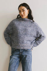 Carla Fuzzy Knit Sweater in Blue FINAL SALE