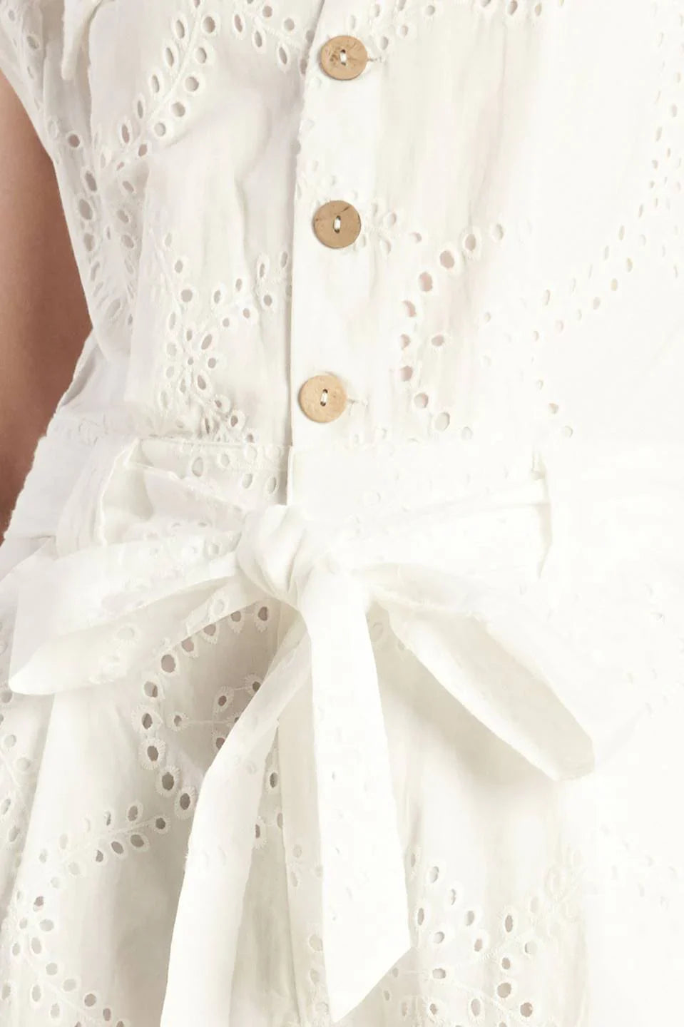 KNOW BETTER WHITE EYELET JUMPSUIT