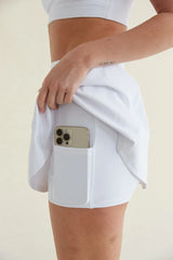 Avery Smoothing Flare Tennis Skort in White