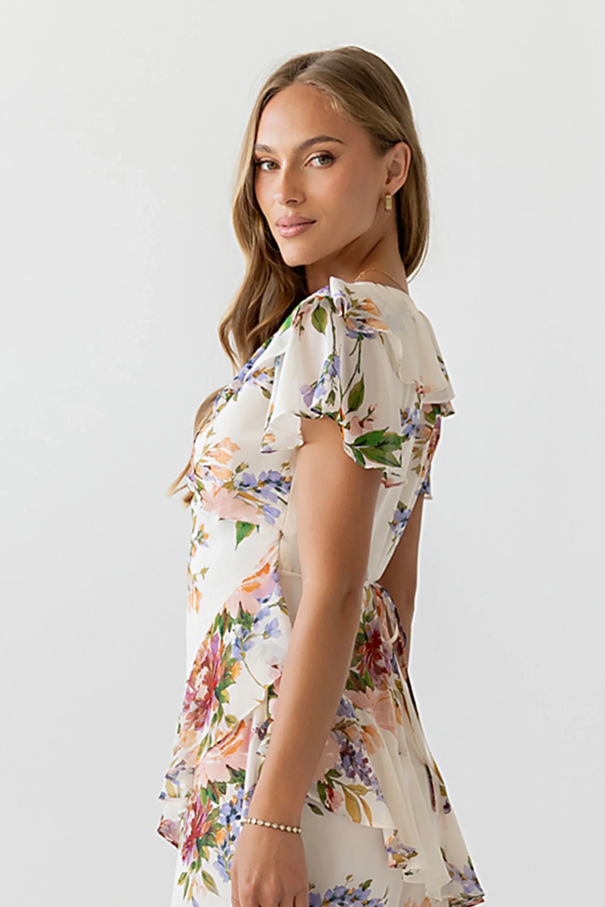 Lauren Ruffle Floral Maxi Dress