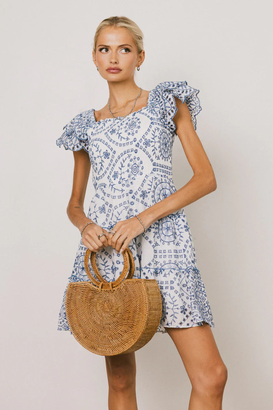 Stella Embroidered Mini Dress FINAL SALE