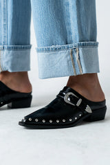 Tessa Western Mule in Black